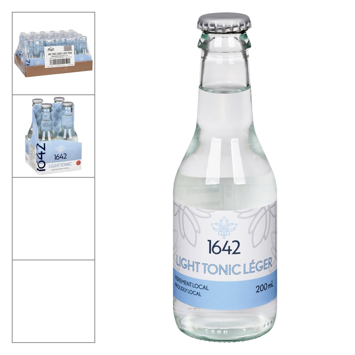 1642 Tonic léger — bouteille 200 ml, emballage 4 x 200 ml et caisse