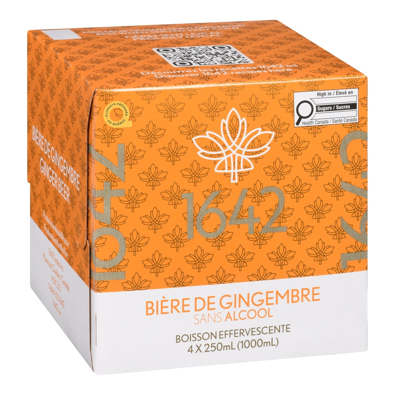 1642 Bière de Gingembre — emballage 4 x 250 ml, étiquette française