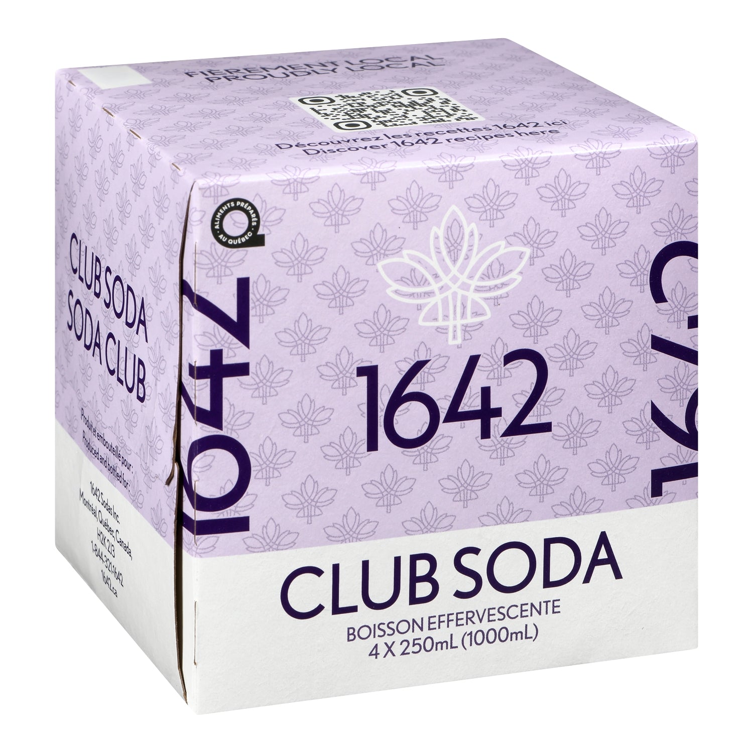 1642 Soda Club — emballage 4 x 250 ml, étiquette française