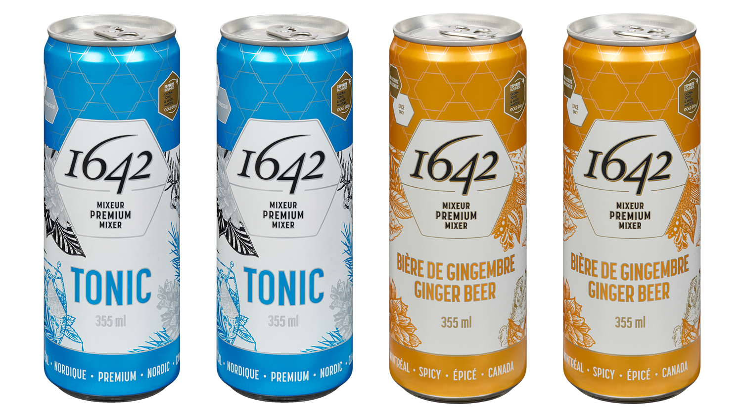 Mini Pack Canettes 1642 - Tonic &amp; Bière de gingembre